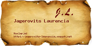 Jagerovits Laurencia névjegykártya